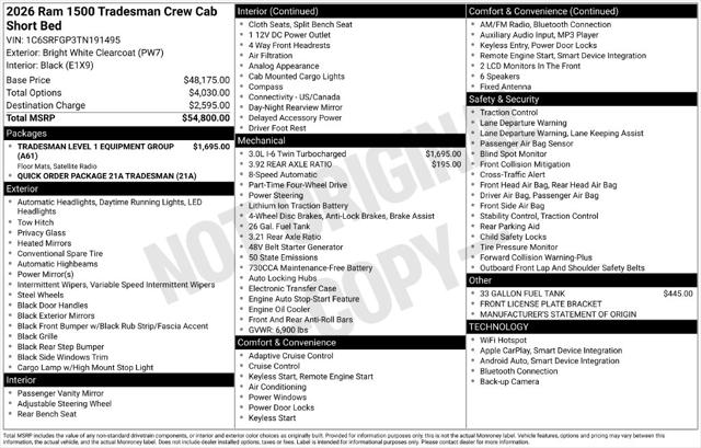 2026 Ram 1500 Tradesman Crew Cab 4x4 57 Box
