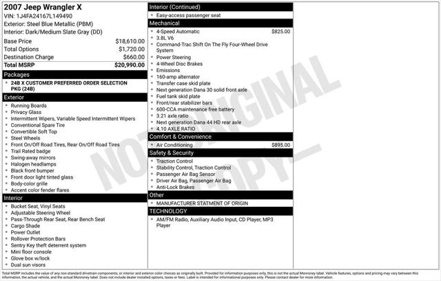 2007 Jeep Wrangler X