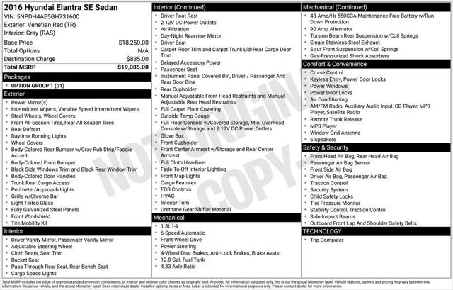 2016 Hyundai Elantra SE