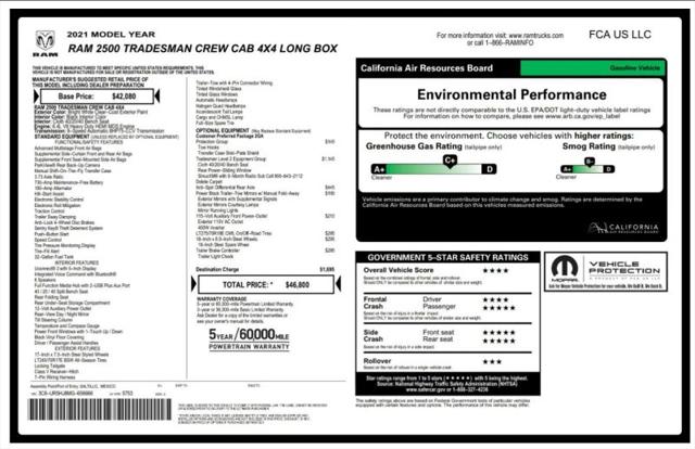 2021 Jeep Ram 2500 Tradesman Crew Cab 4x4 8' Box