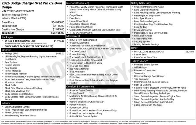 2026 Dodge Charger Scat Pack 2-Door AWD