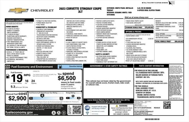 2023 Chevrolet Corvette Stingray RWD Coupe 3LT