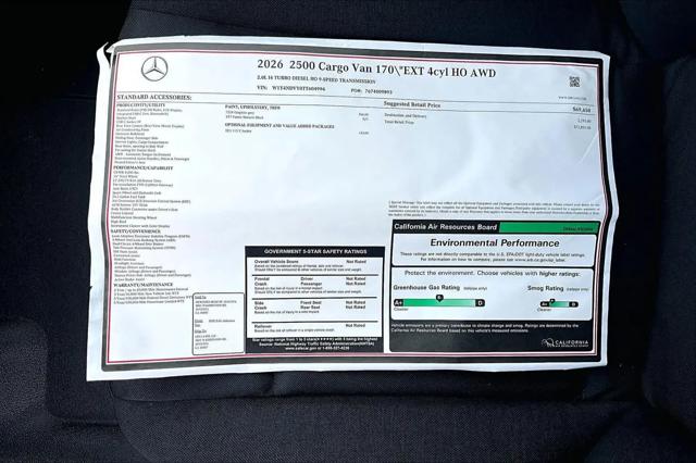 2026 Mercedes-Benz Sprinter 2500 High Roof 4-Cyl Diesel HO