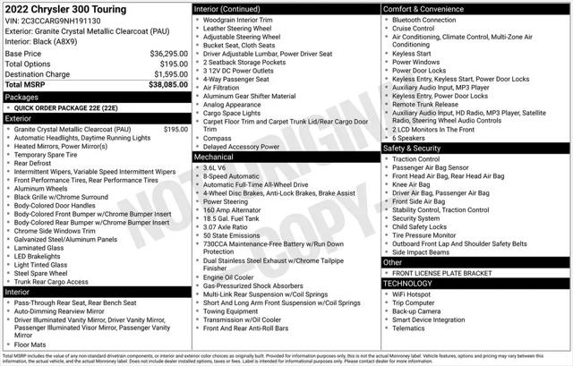 2022 Chrysler 300 Touring AWD
