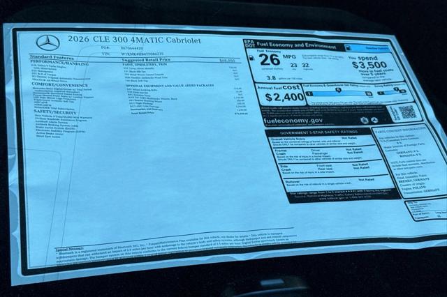 2026 Mercedes-Benz E-CLASS E 300 4MATIC
