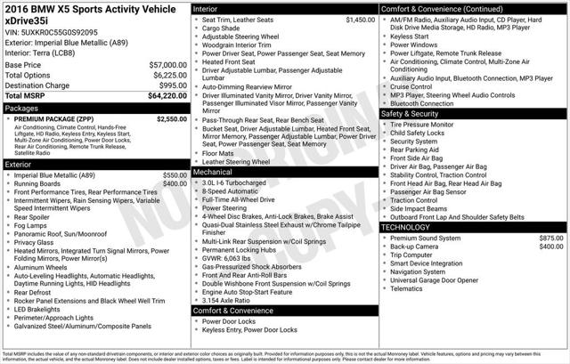 2016 BMW X5 xDrive35i