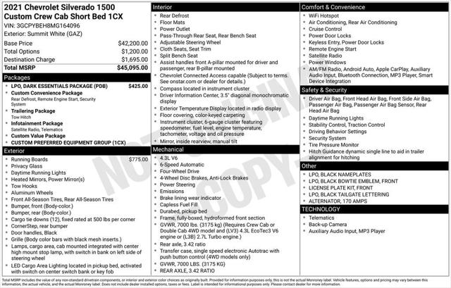 2021 Chevrolet Silverado 1500 4WD Crew Cab Short Bed Custom