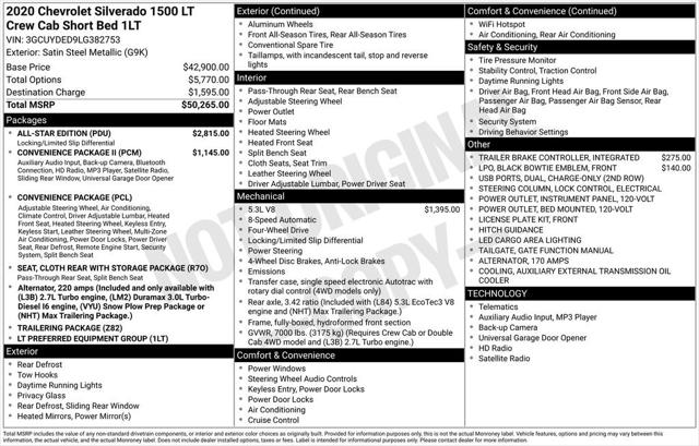 2020 Chevrolet Silverado 1500 4WD Crew Cab Short Bed LT