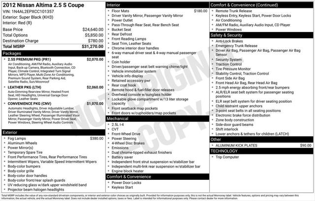 2012 Nissan Altima 2.5 S