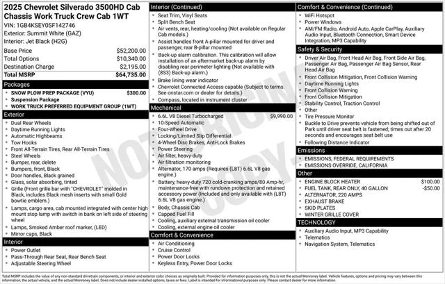 2025 Chevrolet Silverado 3500HD Work Truck
