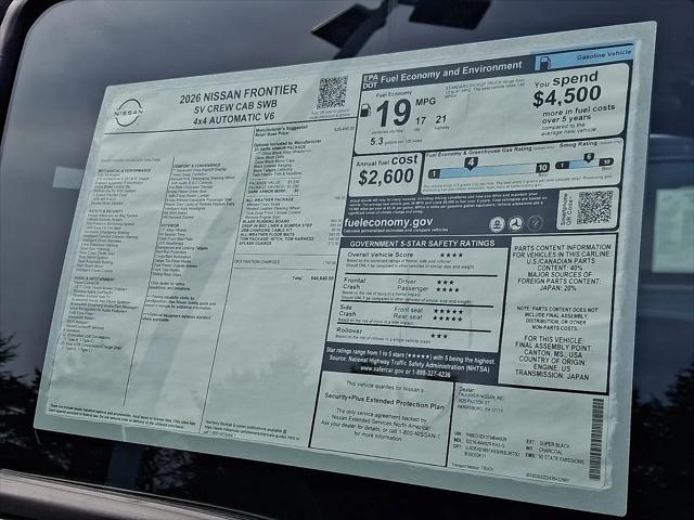 2026 Nissan Frontier Crew Cab SV 4x4