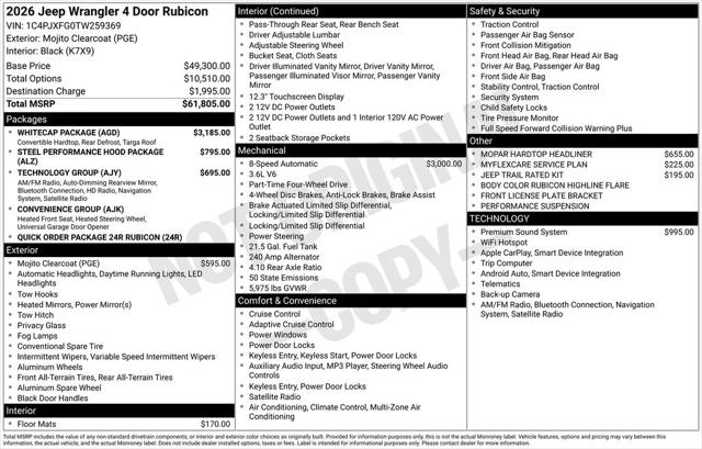 2026 Jeep Wrangler 4-Door Rubicon 4x4