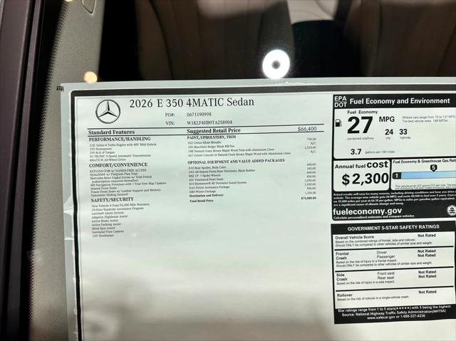 2026 Mercedes-Benz E 350 E 350 4MATIC AMG Line