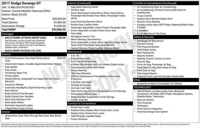 2017 Dodge Durango GT AWD 2017 Dodge Durango GT AWD