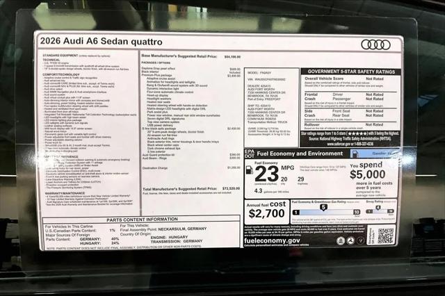 2026 Audi A6 Premium Plus quattro S tronic