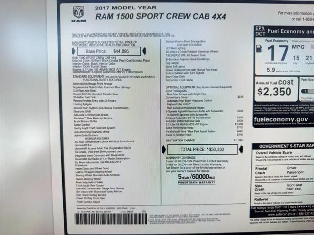 2017 Ram 1500 Sport Crew Cab 4x4 5'7" Box
