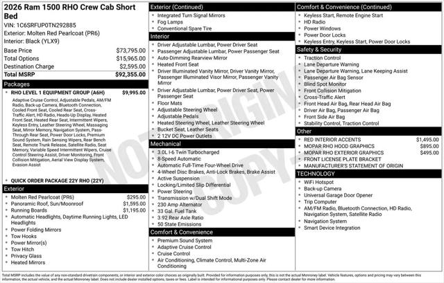 2026 Ram 1500 RHO Crew Cab 4x4 57 Box