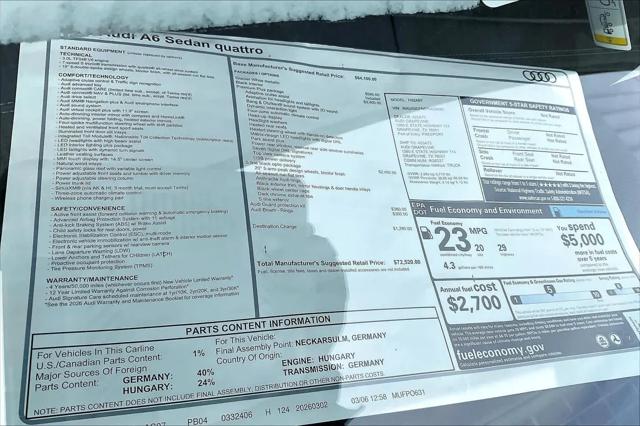 2026 Audi A6 Premium Plus quattro S tronic