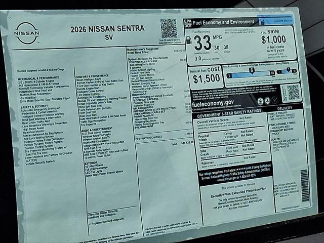 2026 Nissan Sentra SV