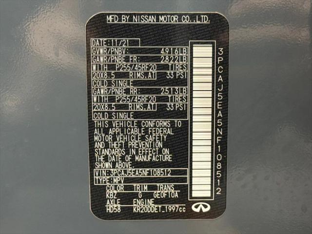 2022 INFINITI QX50 SENSORY