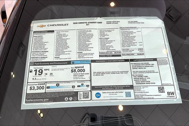 2026 Chevrolet Corvette Stingray Convertible, 3LT, RWD