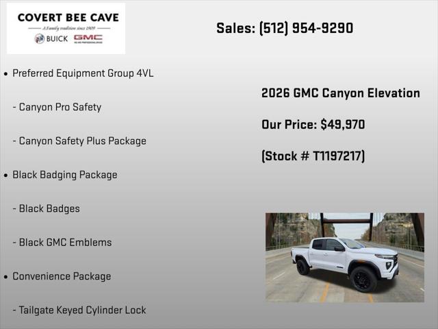 2026 GMC Canyon Elevation, 4WD