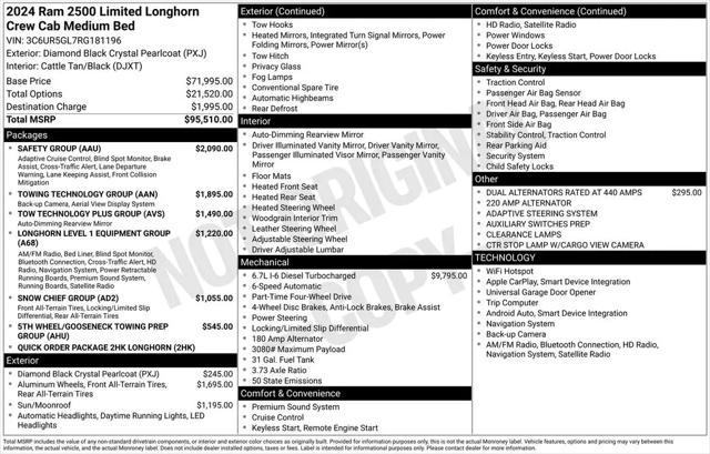 2024 Ram 2500 Limited Longhorn Crew Cab 4x4 6'4" Box
