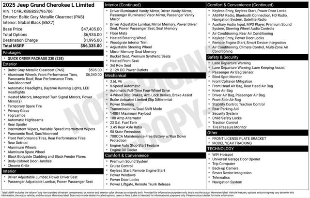 2025 Jeep Grand Cherokee GRAND CHEROKEE L LIMITED 4X4