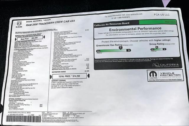 2026 Ram 2500 Tradesman Crew Cab 4x4 64 Box
