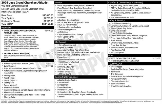 2026 Jeep Grand Cherokee Altitude 4x4