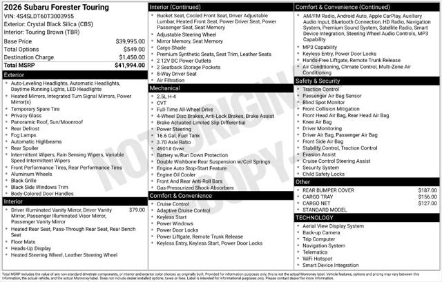 2026 Subaru Forester Touring