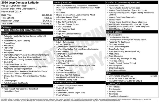 2026 Jeep Compass COMPASS LATITUDE 4X4
