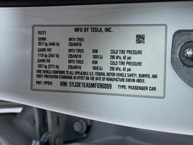 2021 Tesla Model 3 Standard Range Plus Rear-Wheel Drive