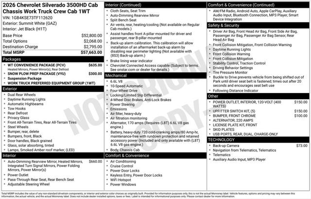 2026 Chevrolet Silverado 3500HD Work Truck