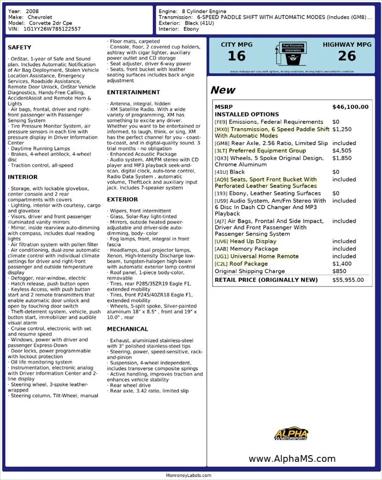 2008 Chevrolet Corvette Base