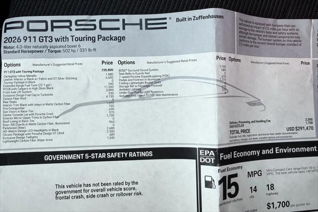 2026 Porsche 911 911 GT3 Touring