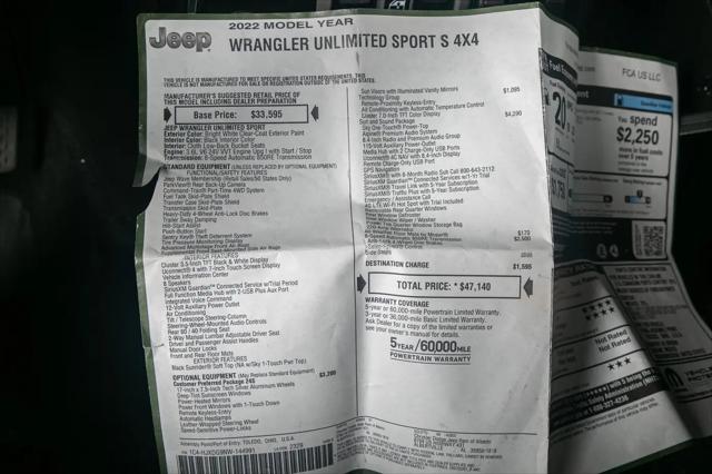 2022 Jeep Wrangler Unlimited Sport S 4x4