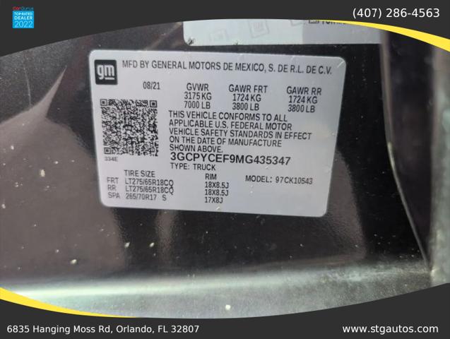 2021 Chevrolet Silverado 1500 4WD Crew Cab Short Bed Custom Trail Boss