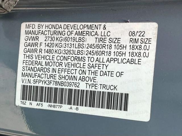 2022 Honda Ridgeline RTL-E