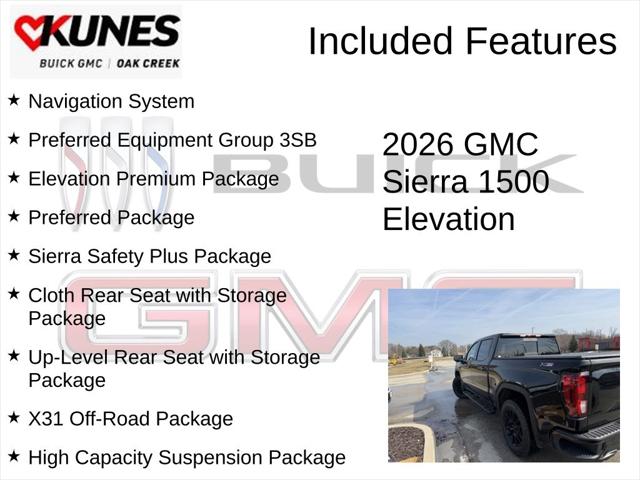2026 GMC Sierra 1500 Crew Cab, Short Bed, Elevation, 4WD