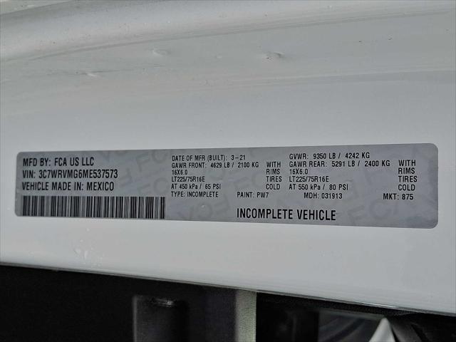 2021 Ram ProMaster 3500 Cutaway Low Roof