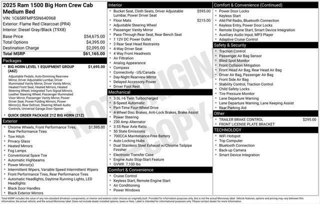2025 Ram 1500 Big Horn Crew Cab 4x4 6'4" Box