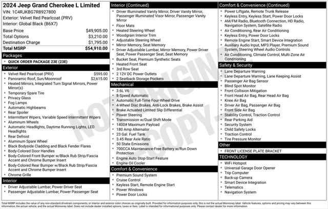 Used 2024 Jeep Grand Cherokee L Limited 4x4 For Sale in Muscle Shoals, AL