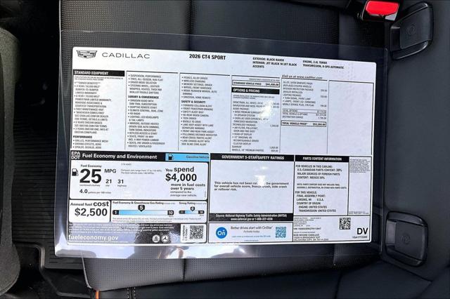 2026 Cadillac CT4 Sport RWD