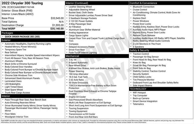 2022 Chrysler 300 Touring