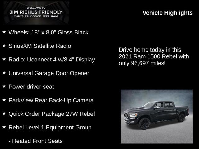 2021 Ram 1500 Rebel Crew Cab 4x4 5'7" Box