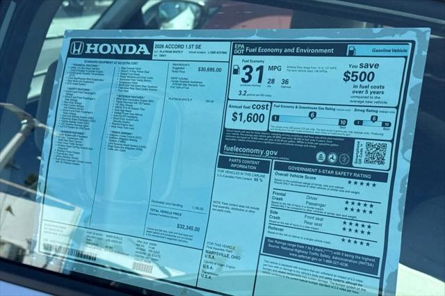 2026 Honda Accord Sedan SE