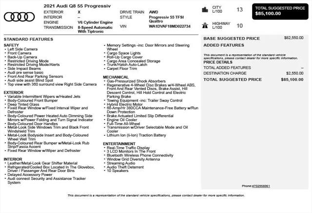 2021 Audi Q8 55 Progressiv