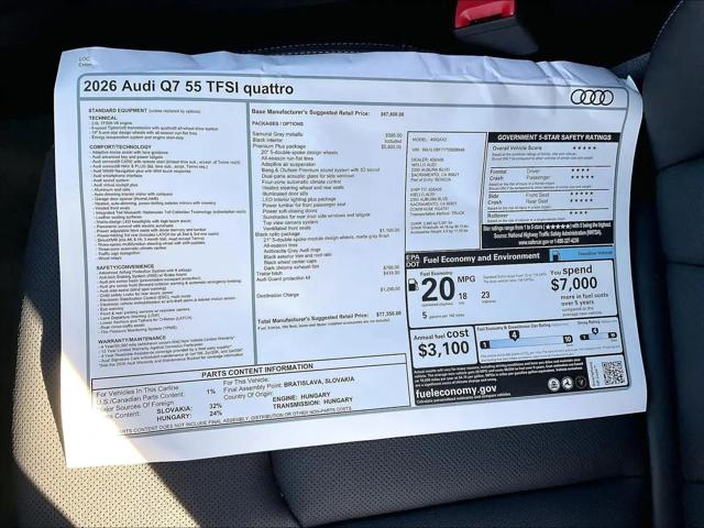 2026 Audi Q7 Premium Plus TFSI quattro tiptronic