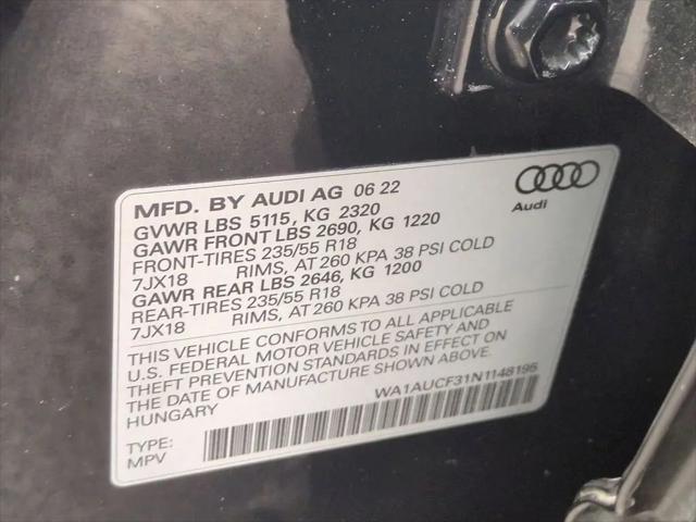 2022 Audi Q3 Premium 40 TFSI quattro Tiptronic